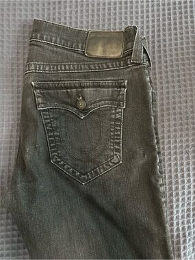 True Religion Men’s Charcoal Black Straight Leg Jeans